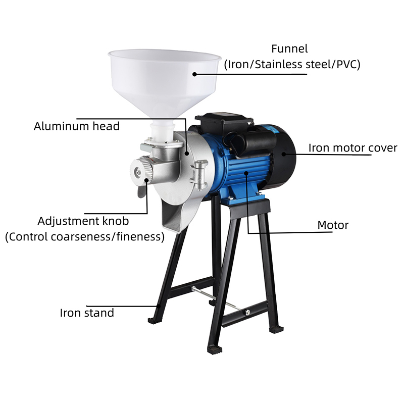 Máy nghiền hạt vỏ sắt có đầu hợp kim nhôm
